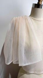 Load image into Gallery viewer, Oversized Shirred Sleeve Open Back Top in Powder Pink Soft Tulle
