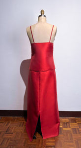 Red Rose Back Zip Straight Cut Skirt