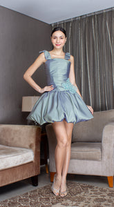 Sage Green Taffeta Mushroom Dress with Sage Green Lace and Beads