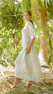 See Through Long Dress with Side Tie Ribbon