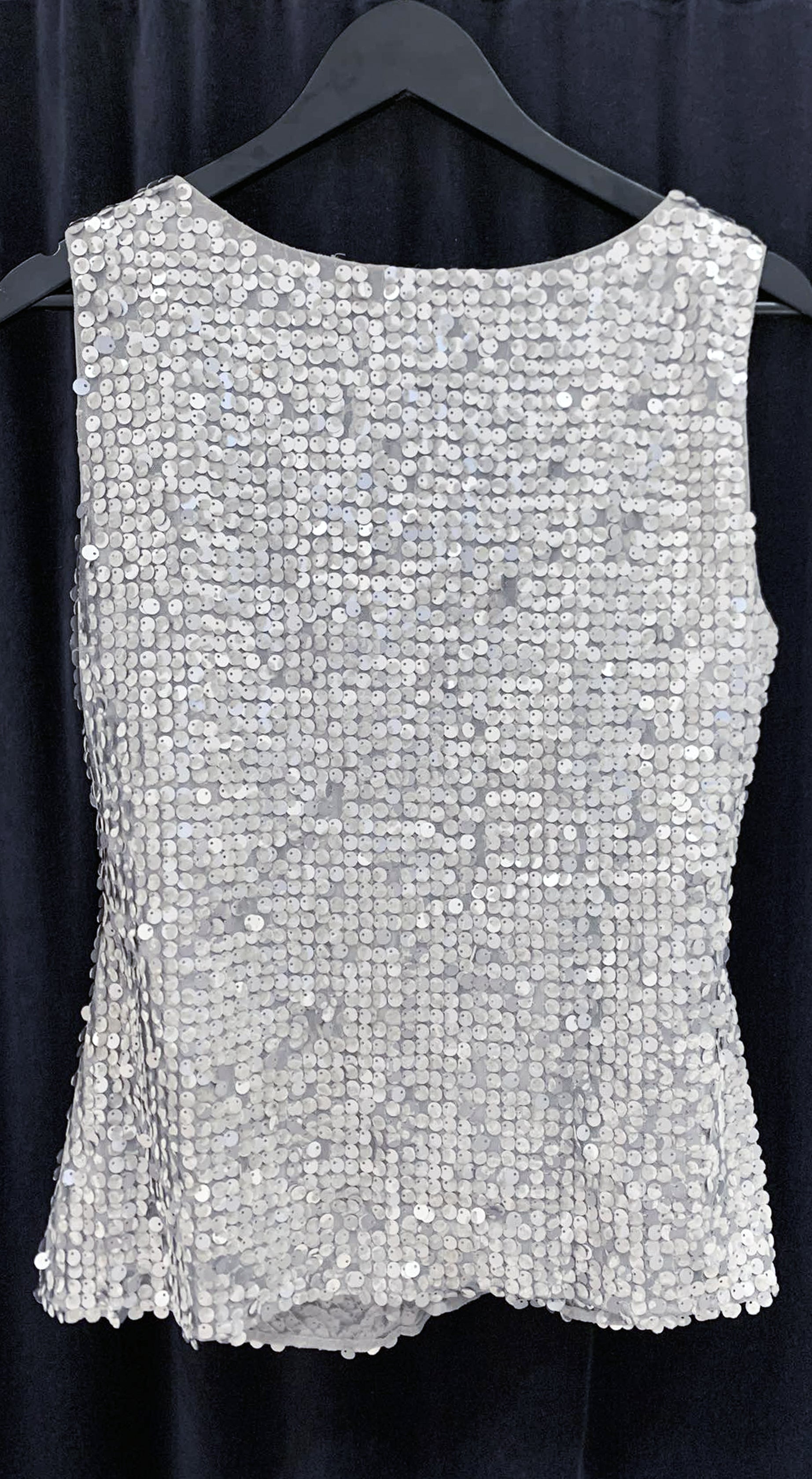 Multi-Brand — Tahari Silver Sequin Top