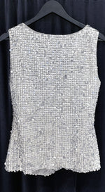 Load image into Gallery viewer, Multi-Brand — Tahari Silver Sequin Top
