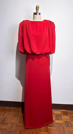 Load image into Gallery viewer, Red Crepe Side Tie Ribbon Semi A-Line Skirt
