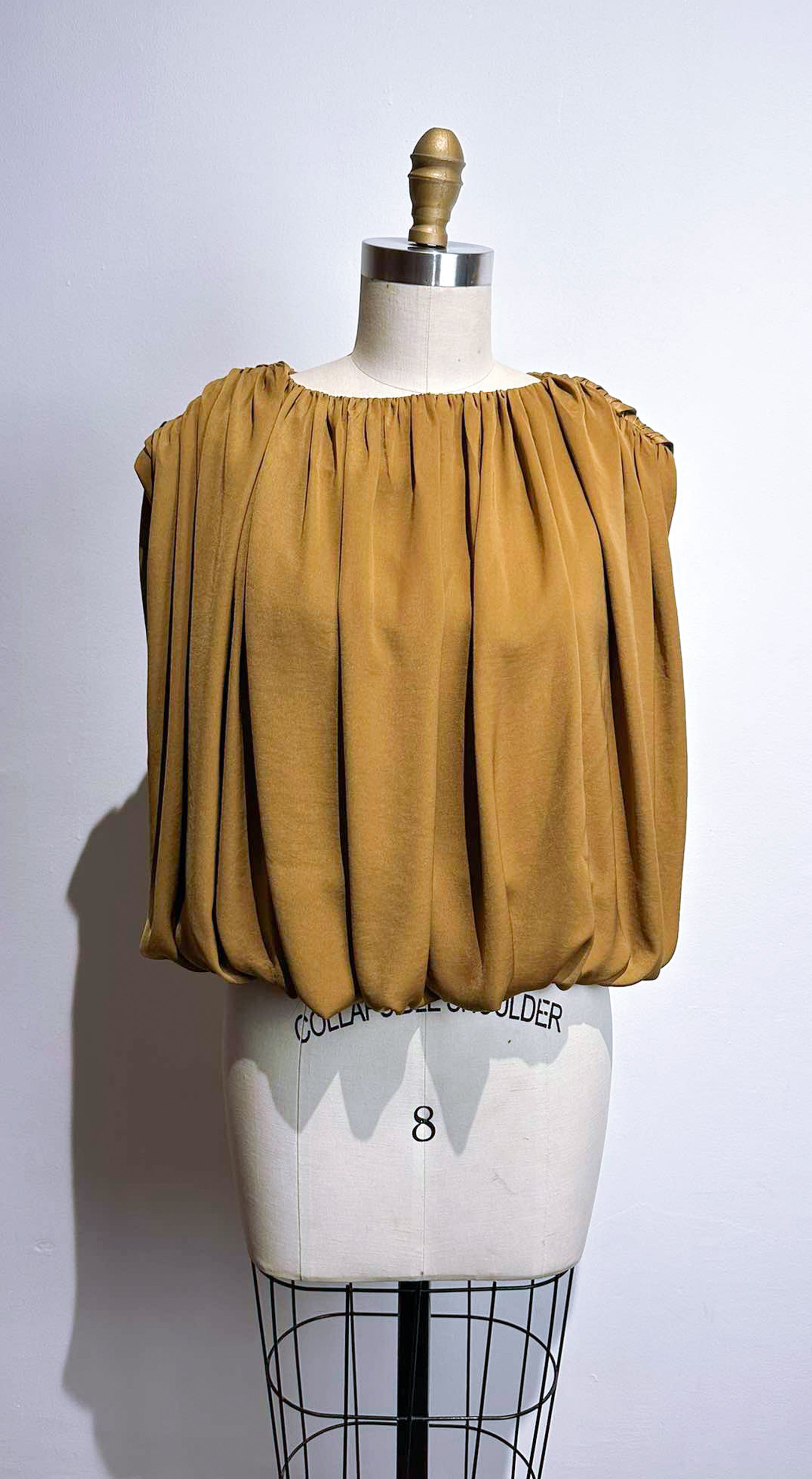 Silk Bubble Top - Brown