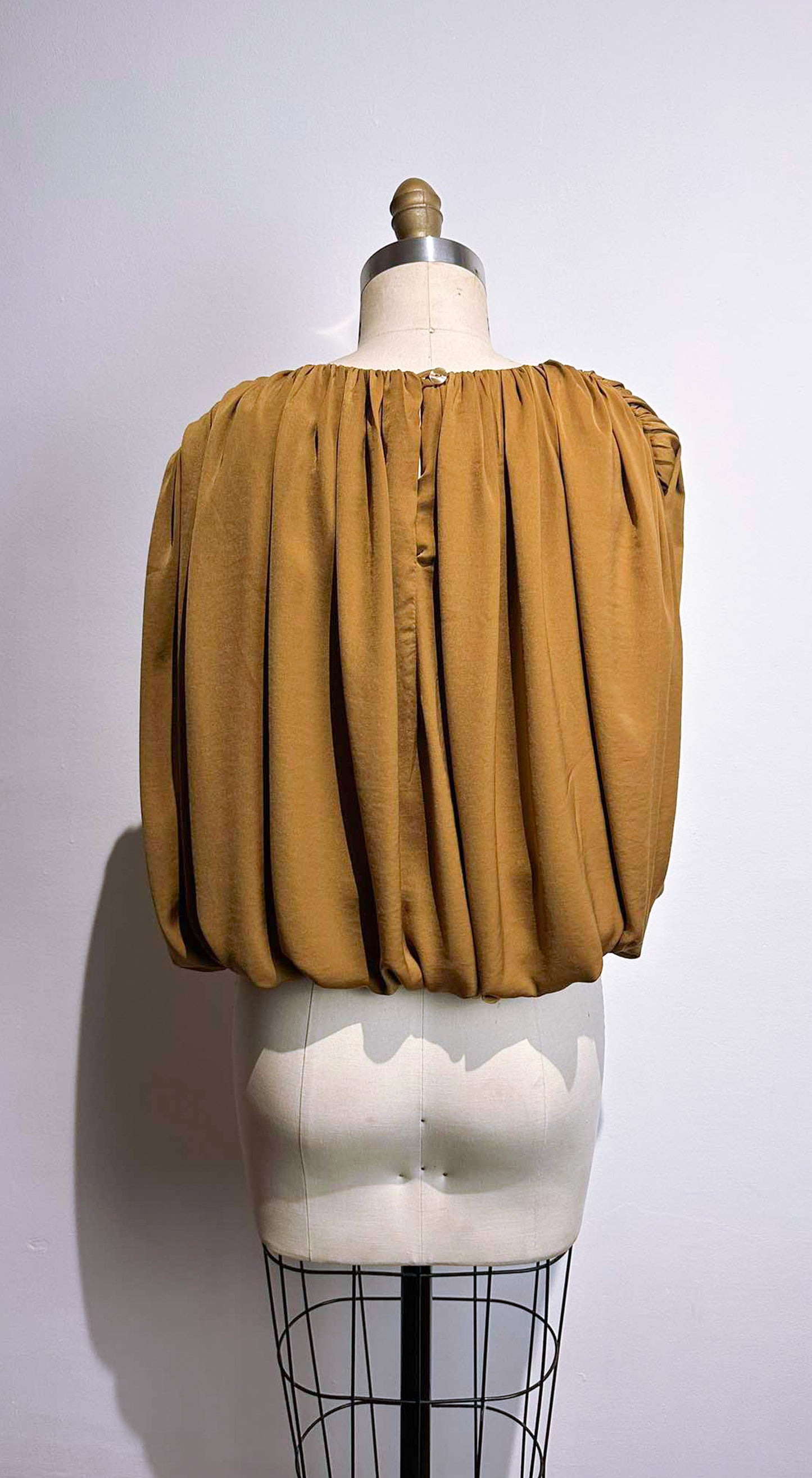 Brown Silk Bubble Top