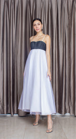 Load image into Gallery viewer, Emma Corset Tulle Dress in Denim
