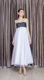 Load image into Gallery viewer, Emma Corset Tulle Dress in Denim
