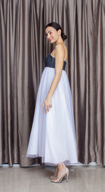 Load image into Gallery viewer, Emma Corset Tulle Dress in Denim
