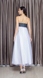 Load image into Gallery viewer, Emma Corset Tulle Dress in Denim
