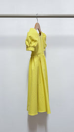 Load image into Gallery viewer, Puff Sleeve Maxi Dress - Yellow Seersucker
