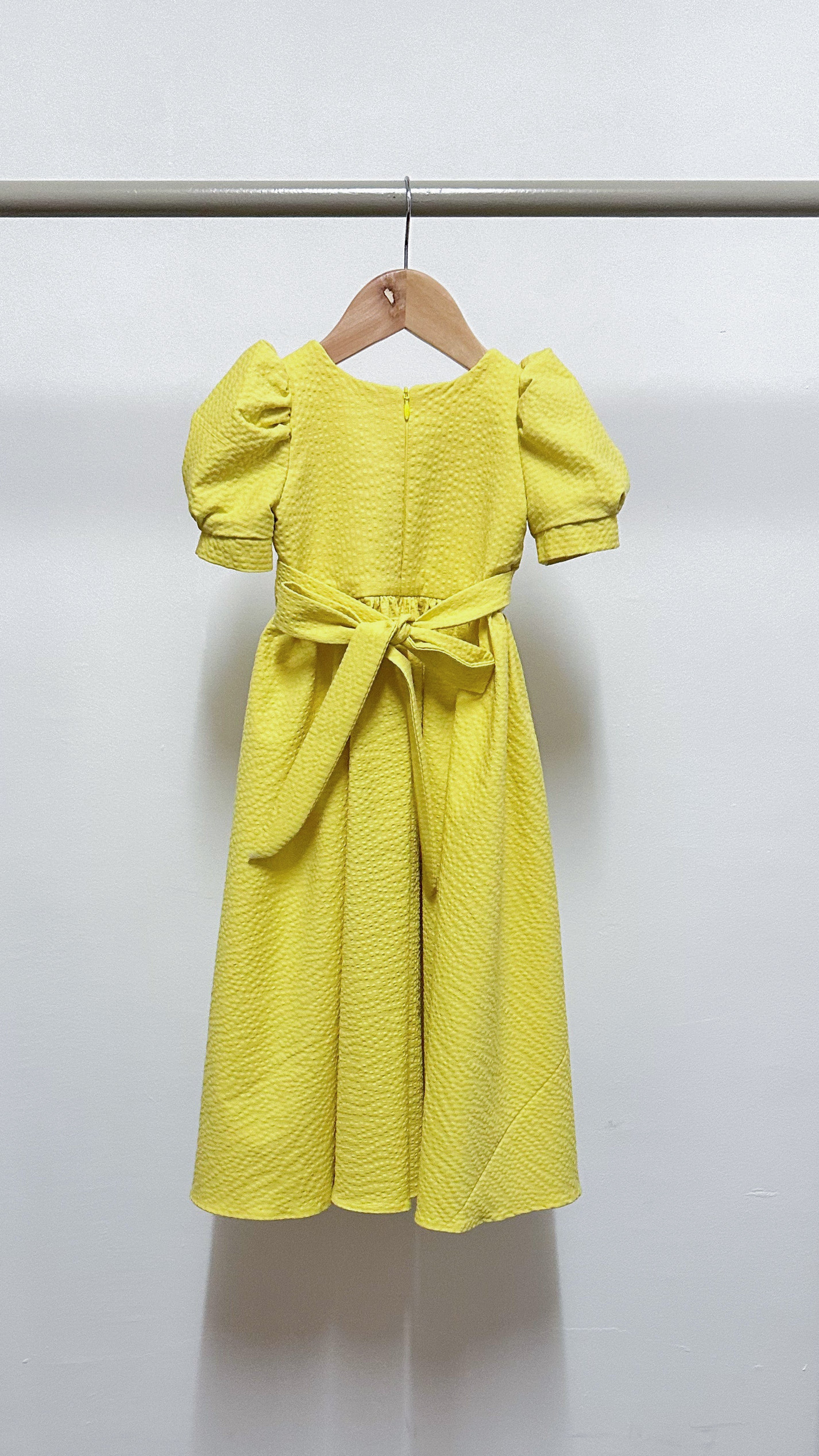 Puff Sleeve Maxi Dress - Yellow Seersucker