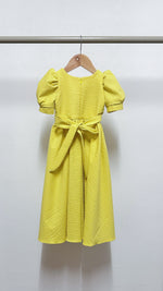 Load image into Gallery viewer, Puff Sleeve Maxi Dress - Yellow Seersucker
