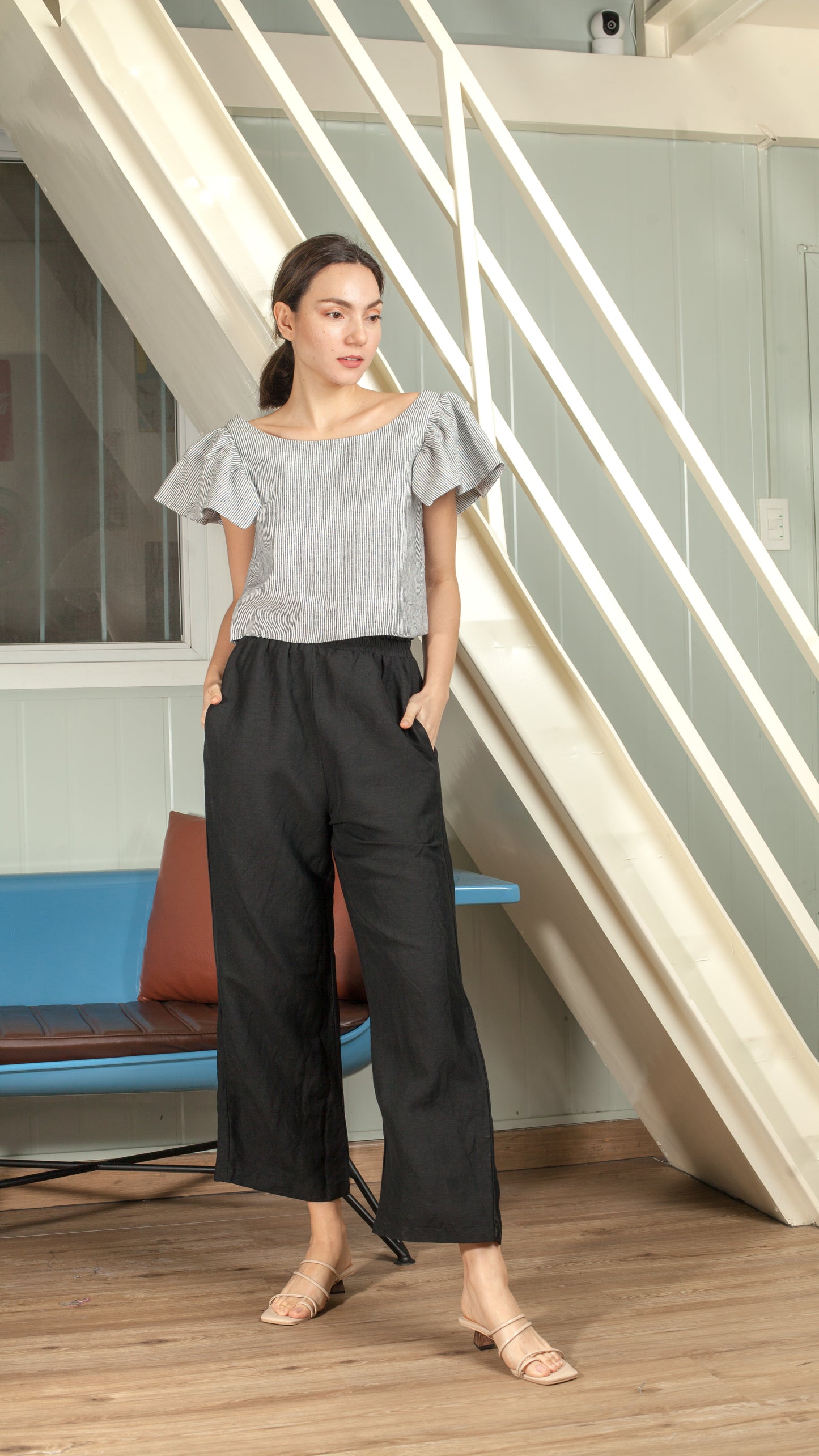 Gathered Waist Square Pants