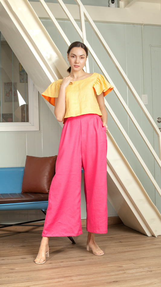 Reversible Butterfly Strap Top - Yellow / Orange