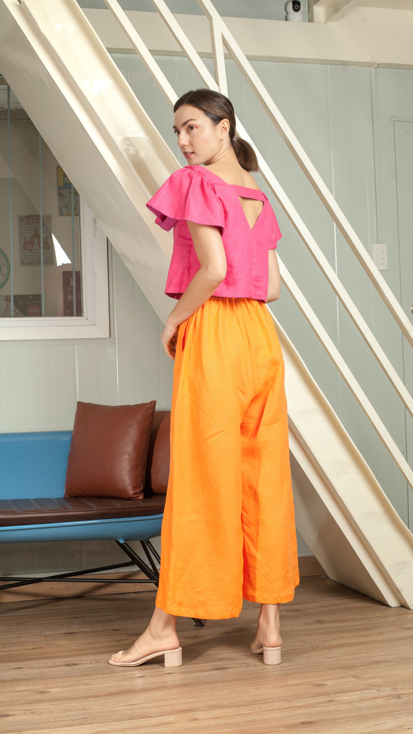 Reversible Butterfly Strap Top - Magenta / Hot Pink