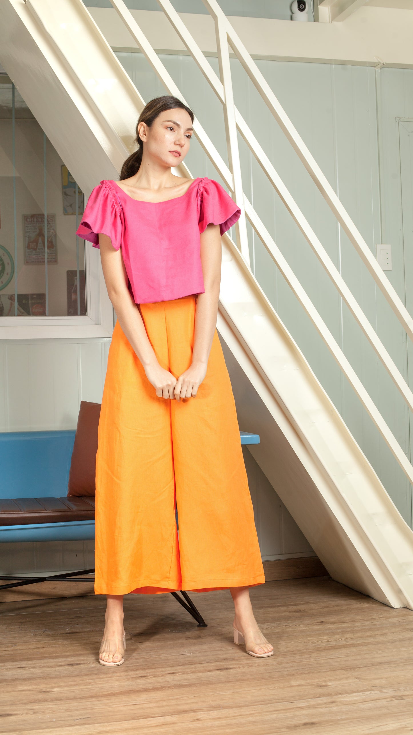 Reversible Butterfly Strap Top - Magenta / Hot Pink
