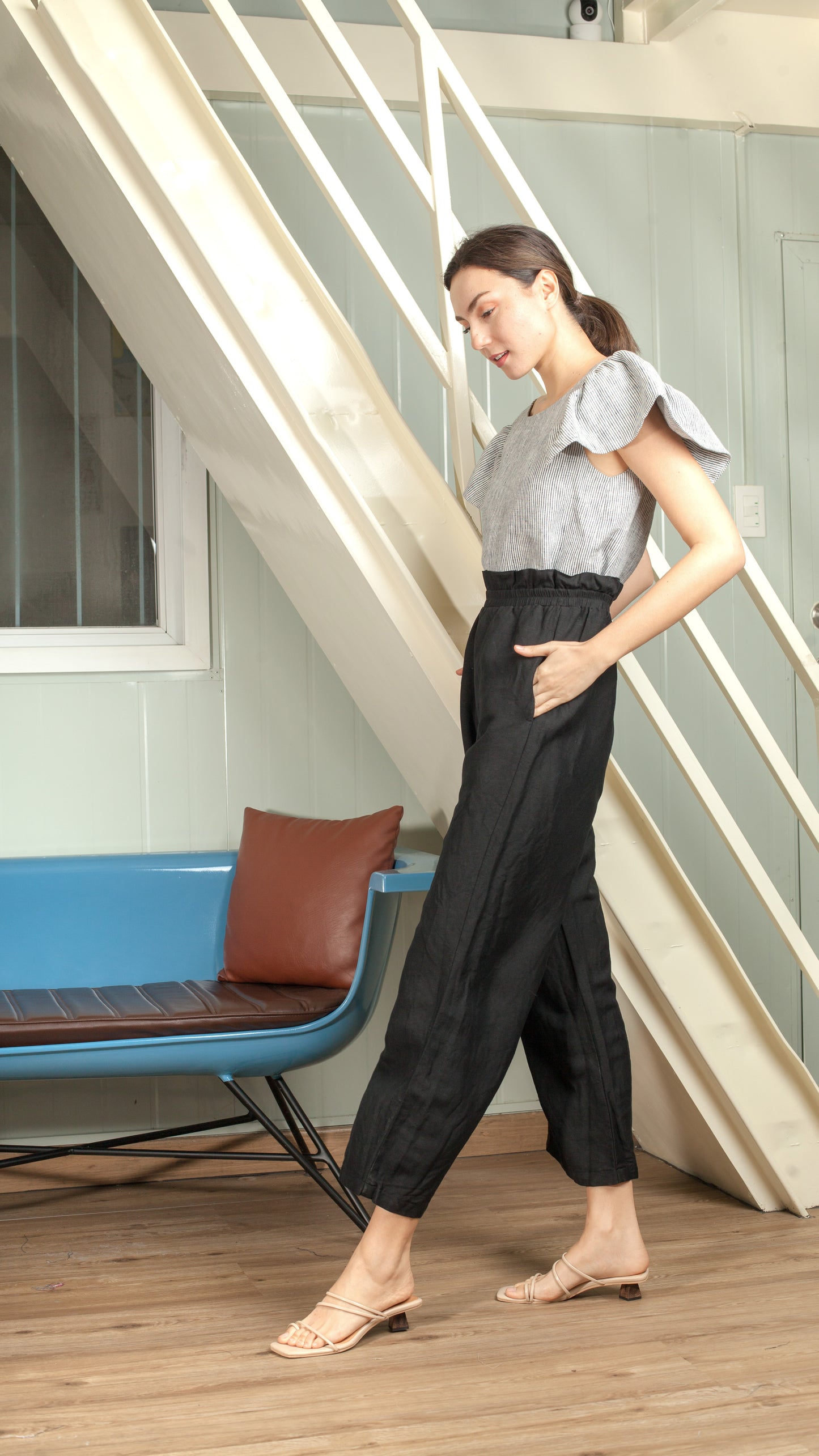 Gathered Waist Square Pants