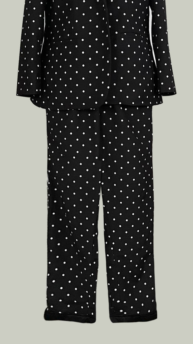 Tapered Pants — Polka Silk Black