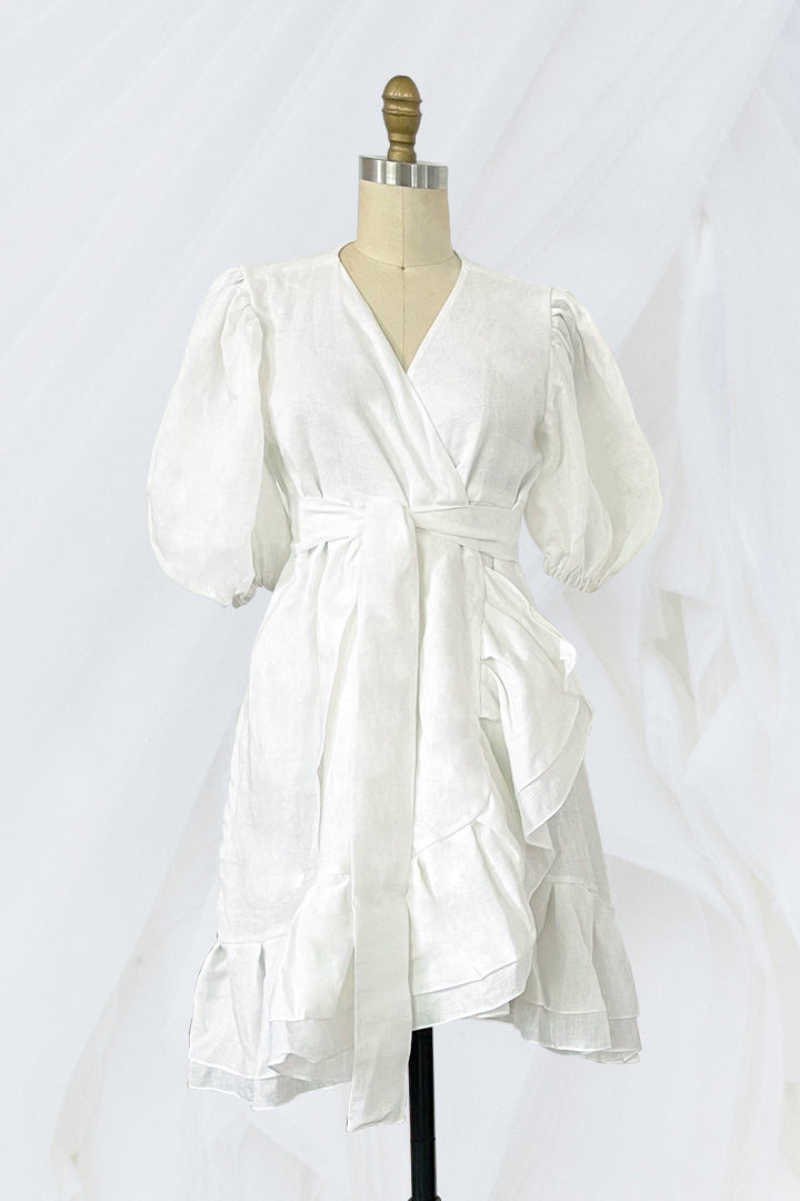 Pleated Hem Wrap Dress