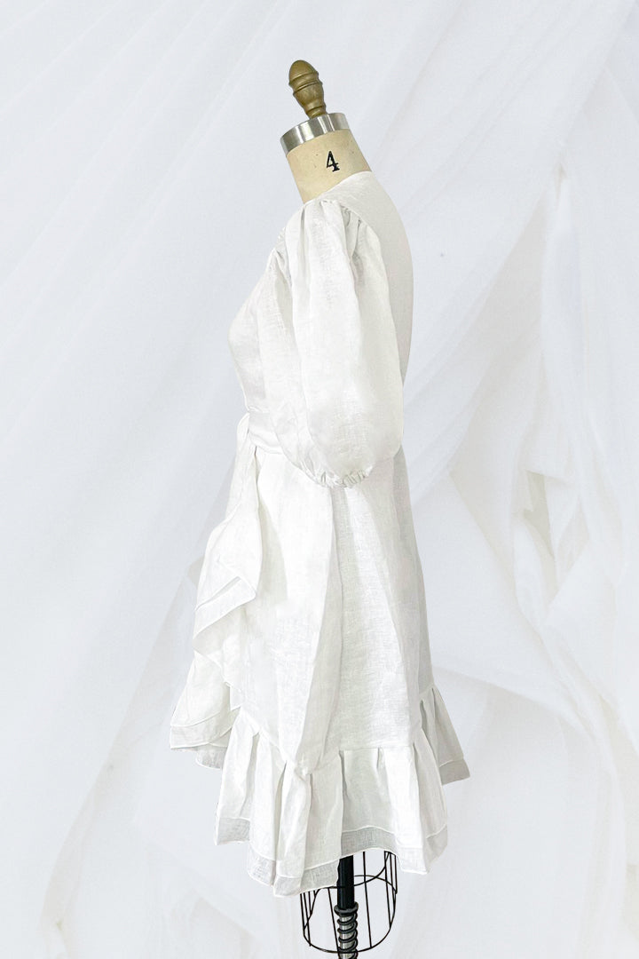 Pleated Hem Wrap Dress