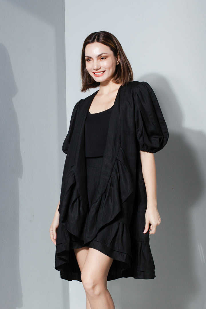 Pleated Hem Wrap Dress