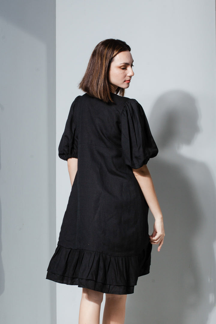 Pleated Hem Wrap Dress