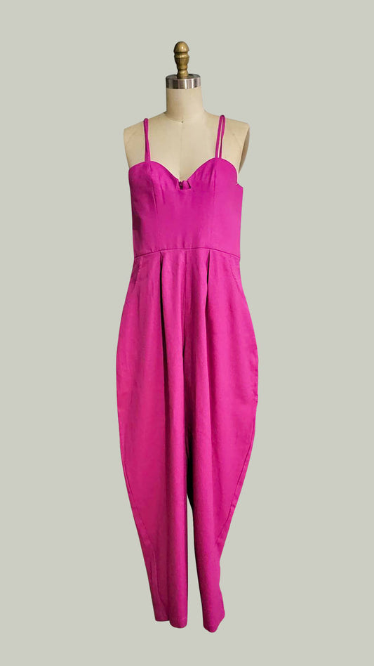 Sweetheart Baggy Jumpsuit — Magenta